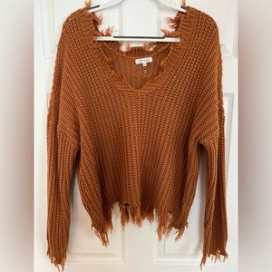 Oversized distressed fall sweater!